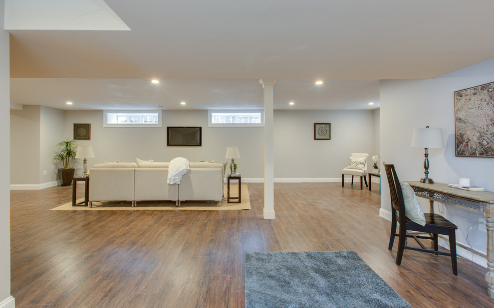 Tremont Street Winchester Home Transitional Basement Boston by
