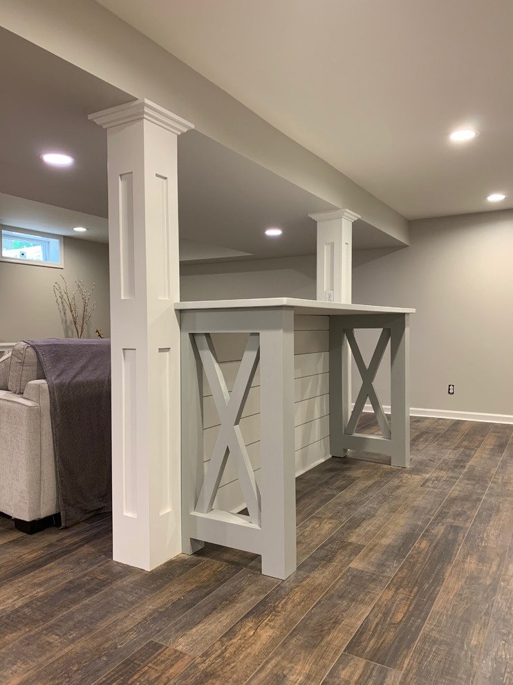 Trim and Carpentry work in basement Modern Basement Louisville