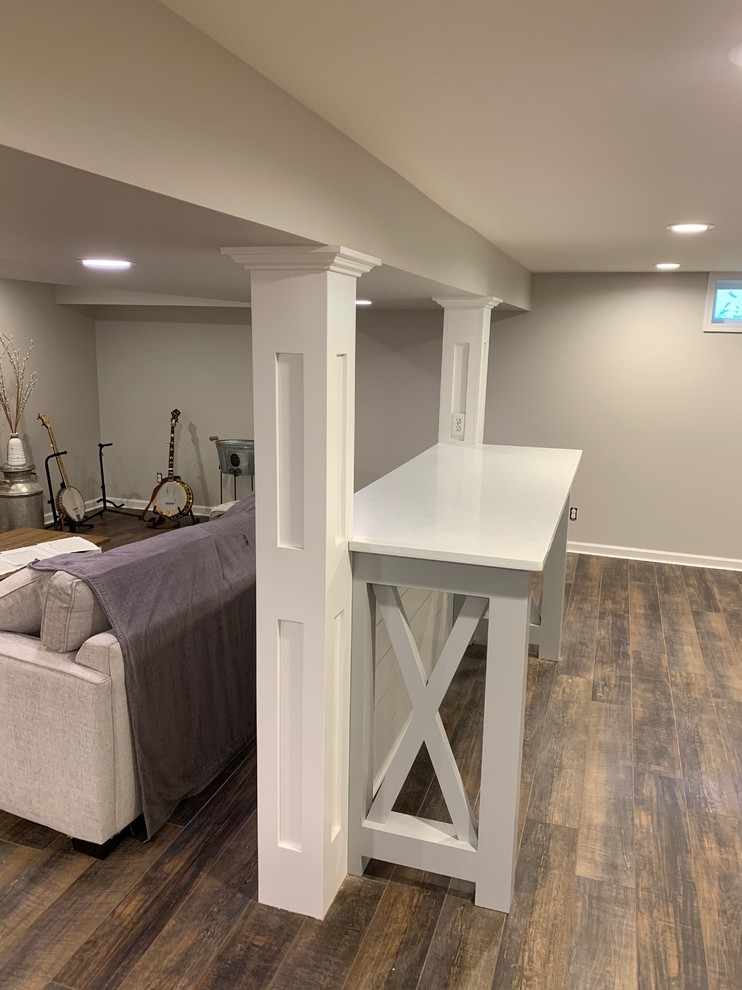 Trim and Carpentry work in basement Modern Basement Louisville