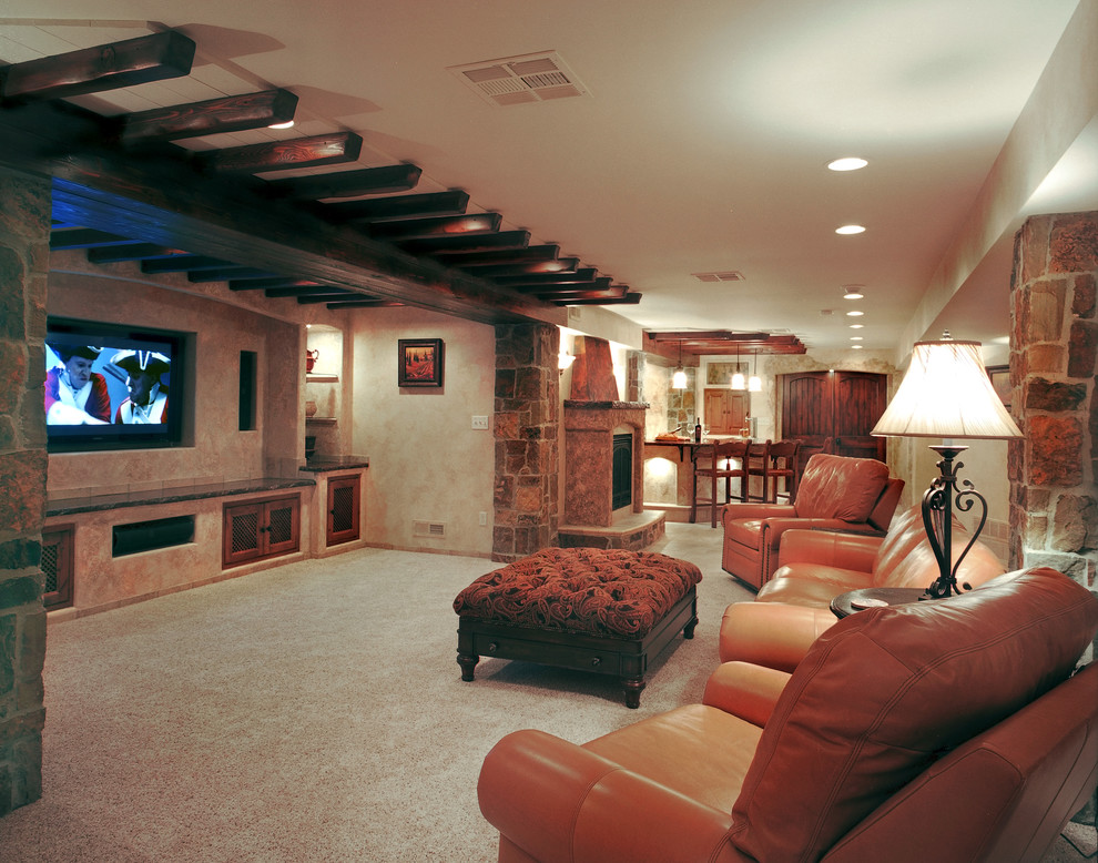 Example of a tuscan basement design in Kansas City