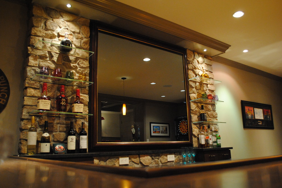Ultimate Bar Mirror Contemporary Basement Philadelphia by