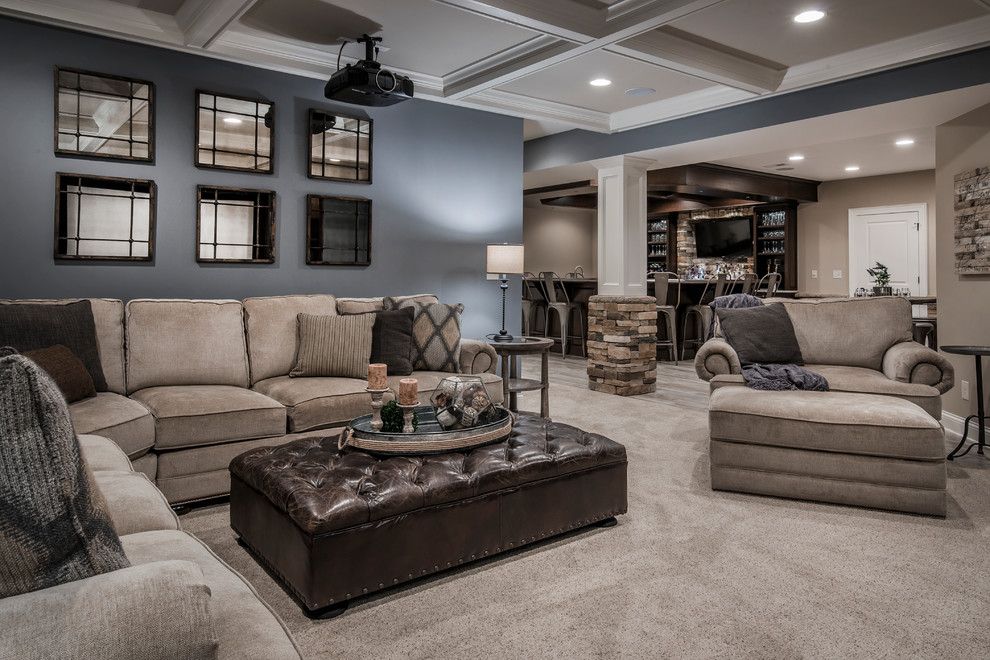 Basement - transitional basement idea in Columbus