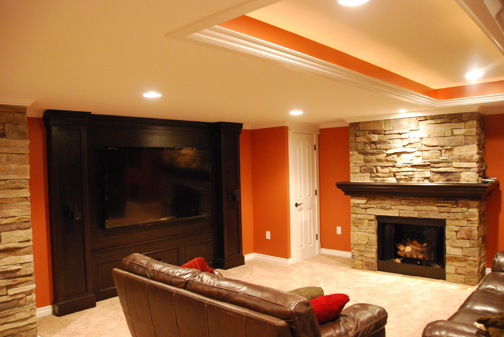 Example of a classic basement design in Detroit