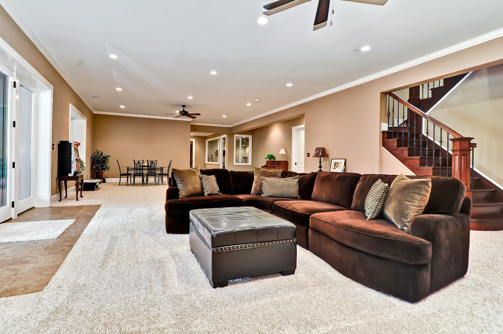 Viar Custom Home Traditional Basement by Alair Homes Arlington