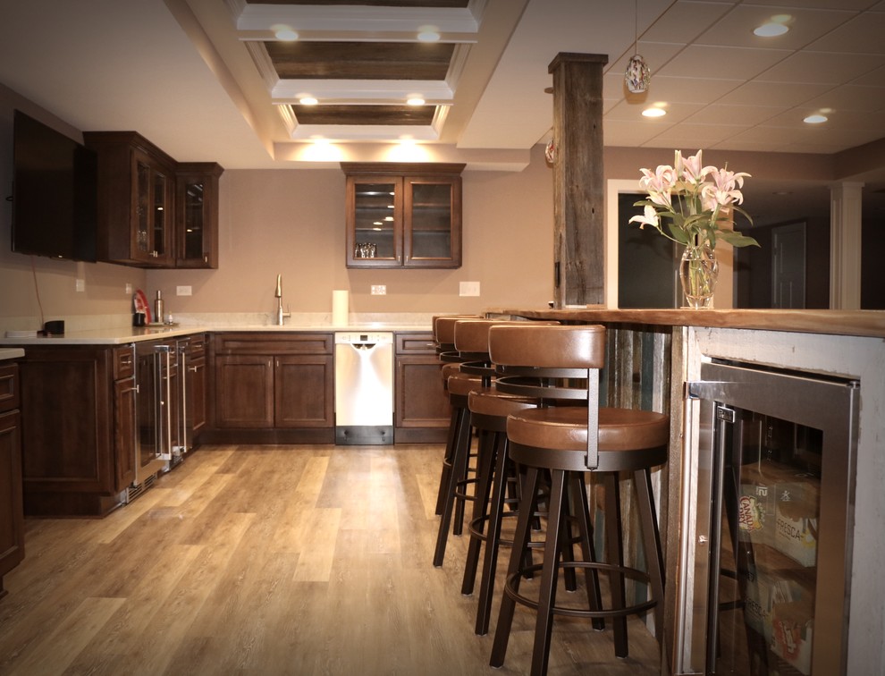 Basement Bar Wadsworth Rustic Basement Chicago by AC Home