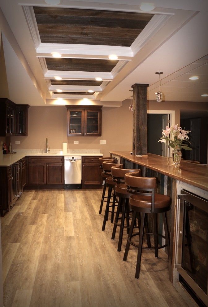Basement Bar Wadsworth Rustic Basement Chicago by AC Home