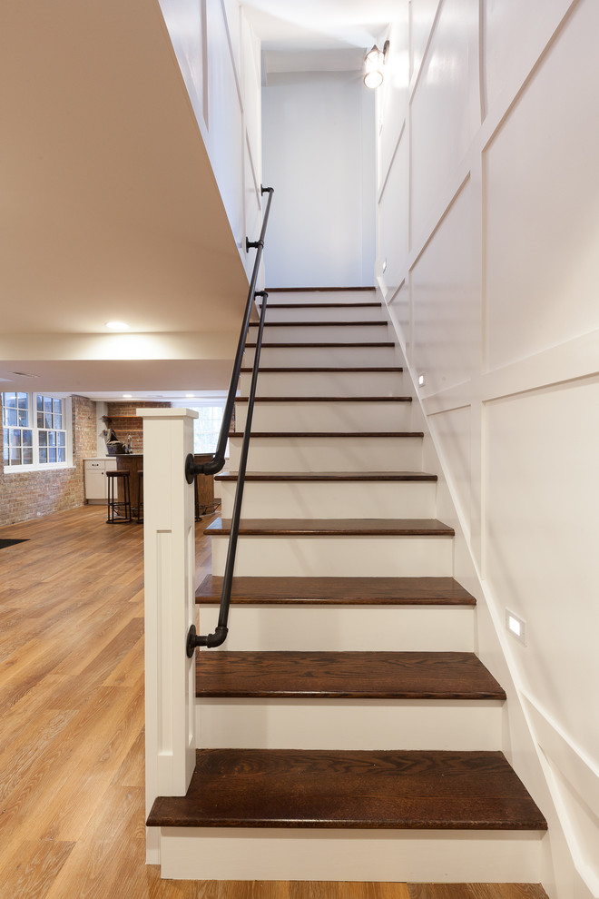 Inspiration for a large industrial staircase remodel in Chicago