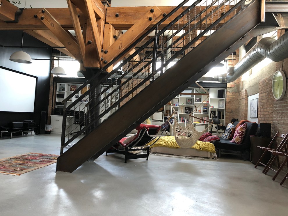West Loop Loft Industrial Basement Chicago Houzz