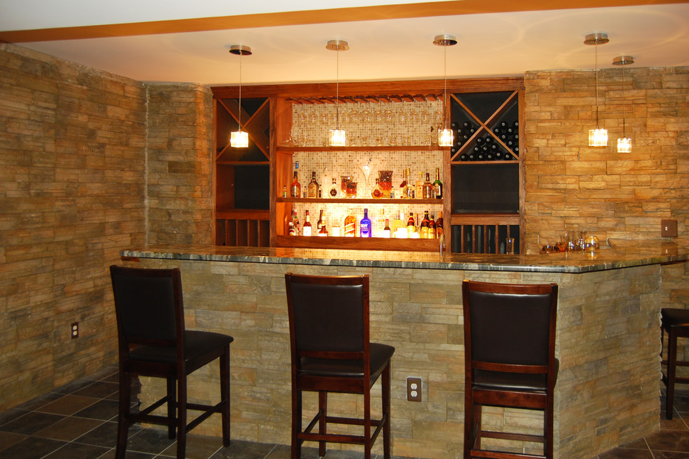 This is an example of a classic home bar in New York.