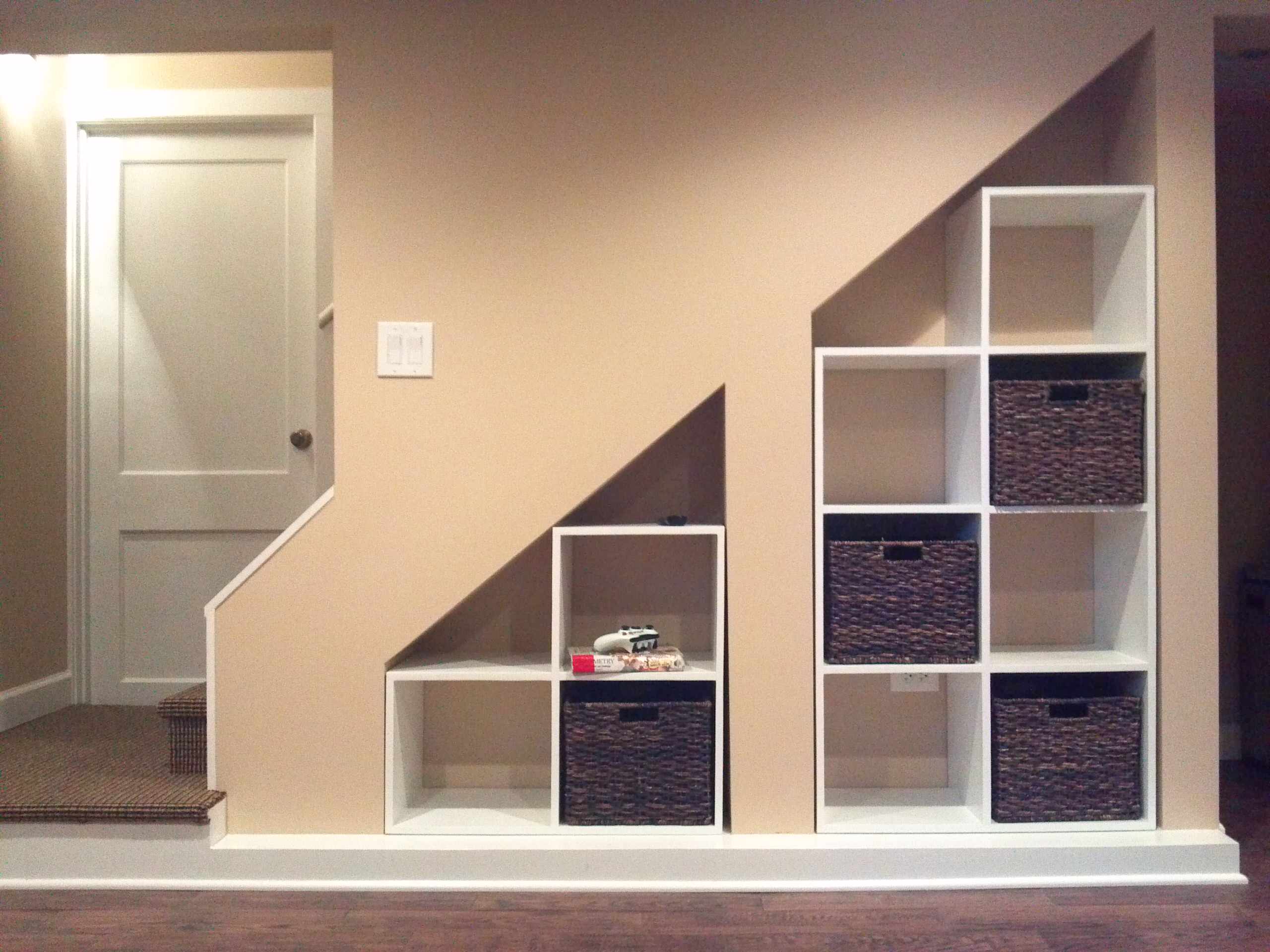 Traditional Basement Pictures Ideas, How To Build Shelves Under Basement Stairs