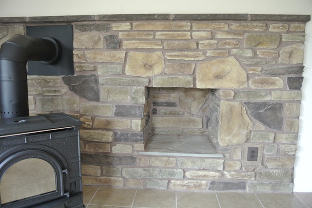 Wood Stove in basement - Traditional - Basement - DC Metro - by Mike Garcia  Construction | Houzz
