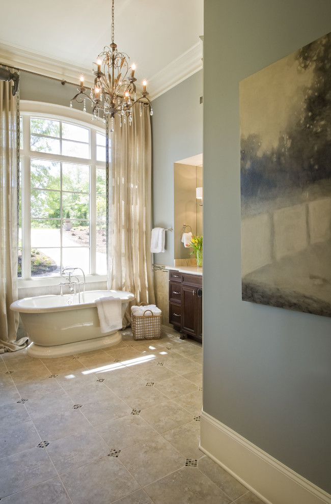 Inspiration for a timeless freestanding bathtub remodel in Other
