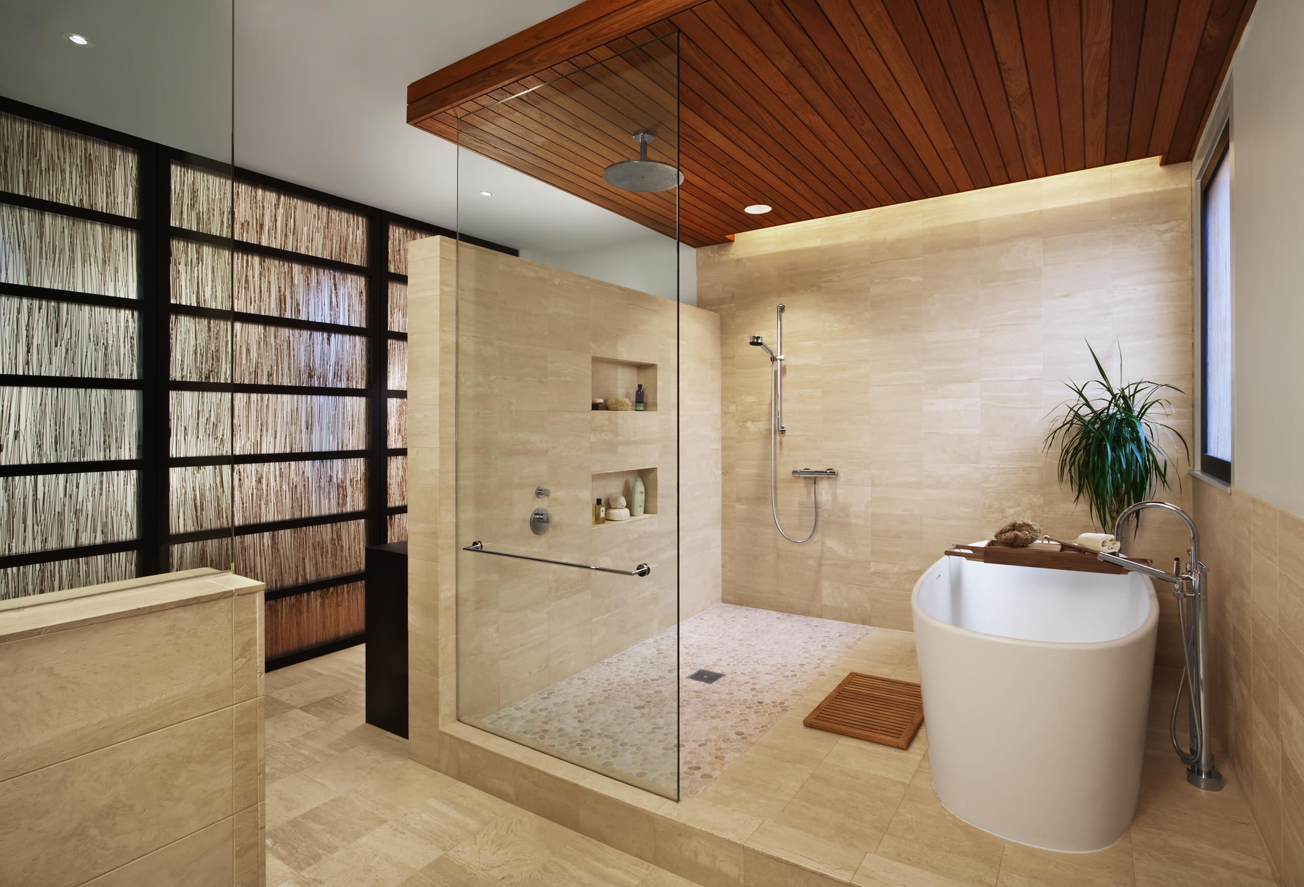 75 Beautiful Stone Tile Bathroom Pictures Ideas August 2021 Houzz