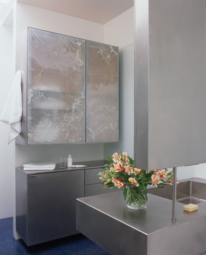 Inspiration for a contemporary blue floor bathroom remodel in San Francisco