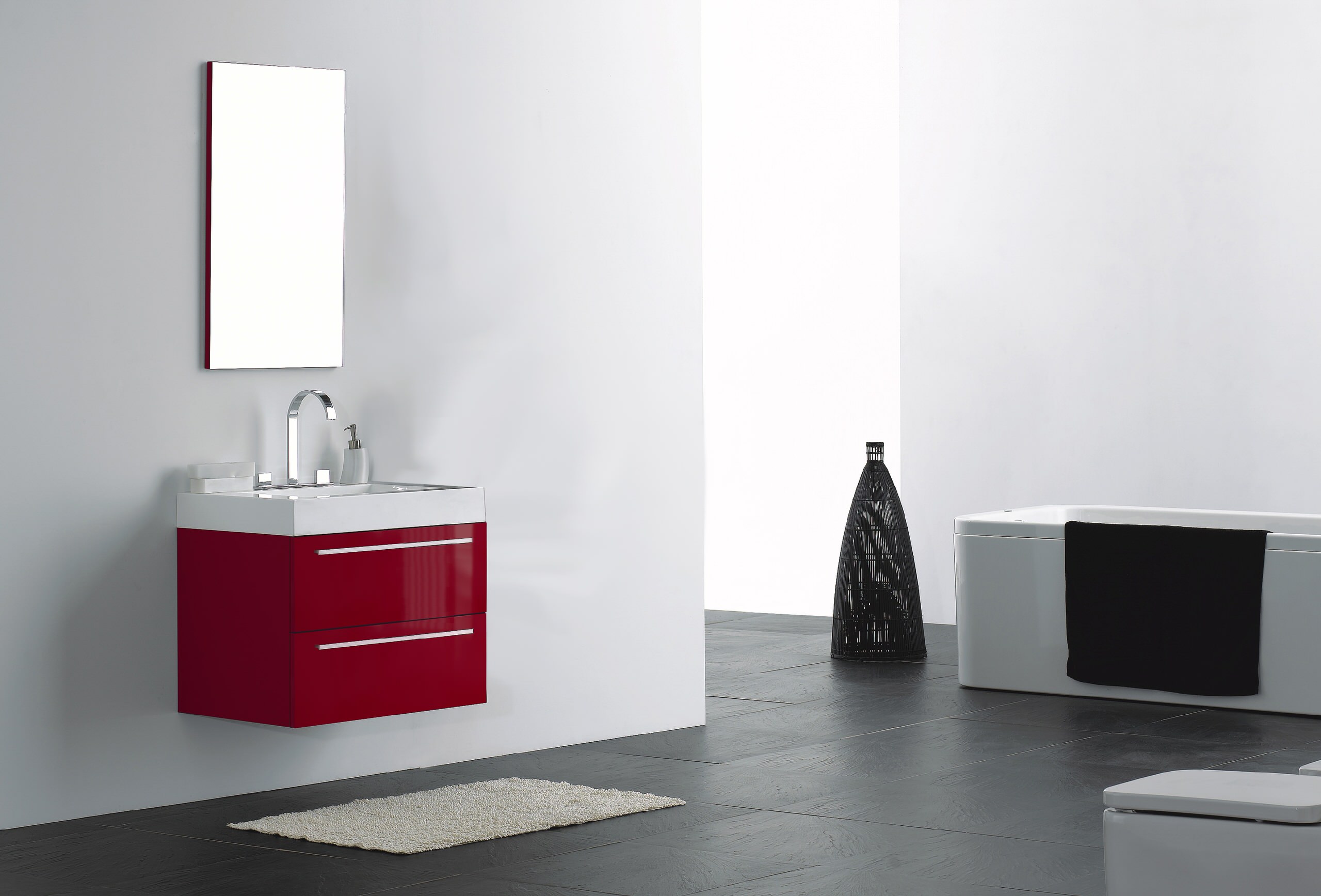 27 Wall Mounted Modern Bathroom Vanity In High Gloss Burgundy Modern Bathroom Toronto By Modern Bathware Houzz