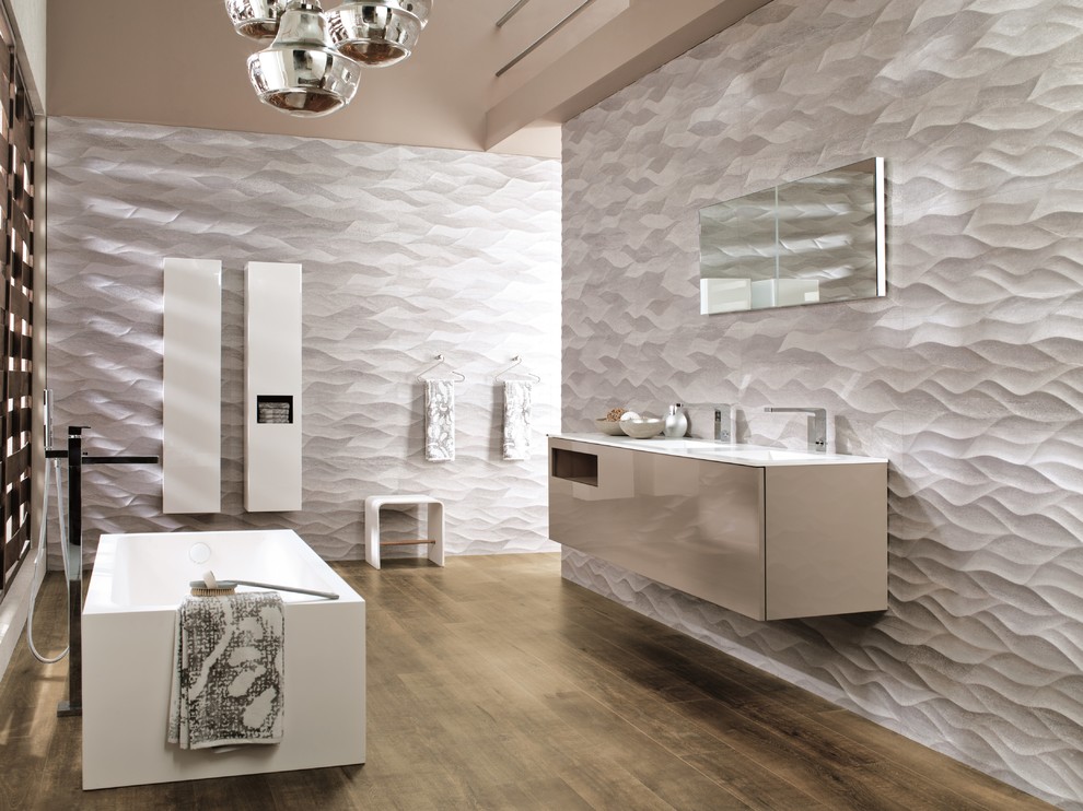 3-Dimensional Feature Tiles - Ona Natural - Contemporary - Bathroom