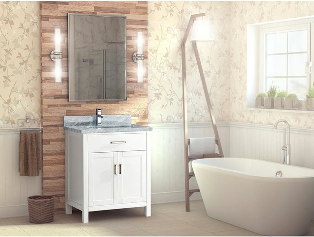 30 inch Espresso Finish Transitional Bathroom Vanity Cabinet with