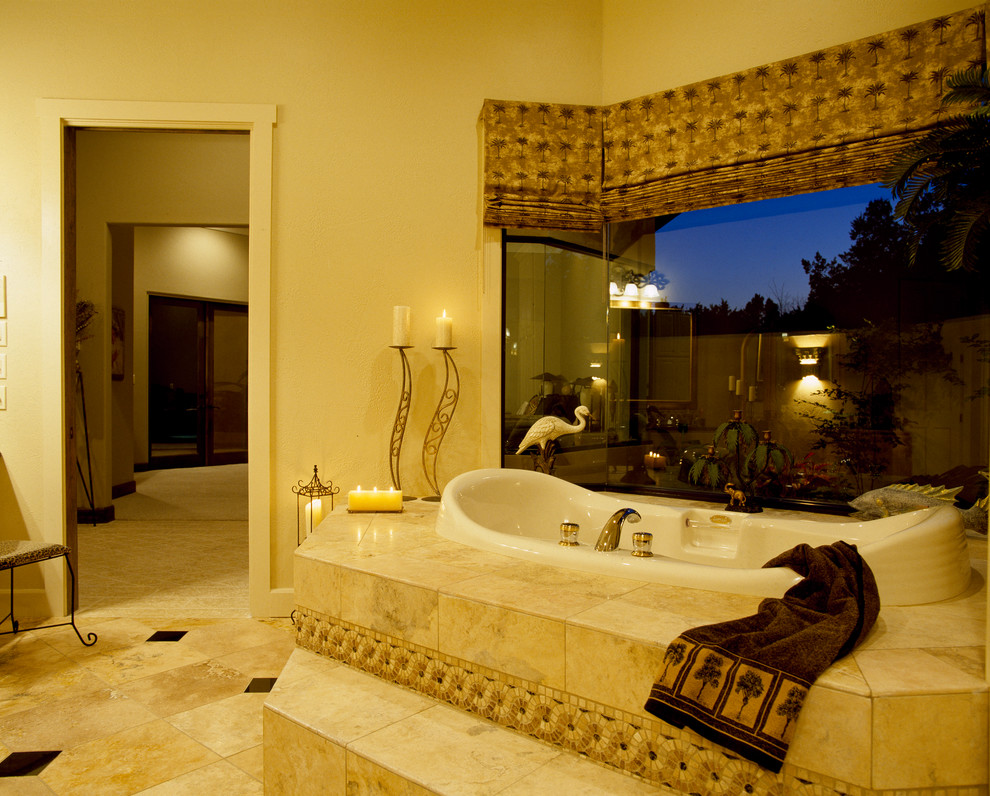 Idée de décoration pour une salle de bain méditerranéenne.