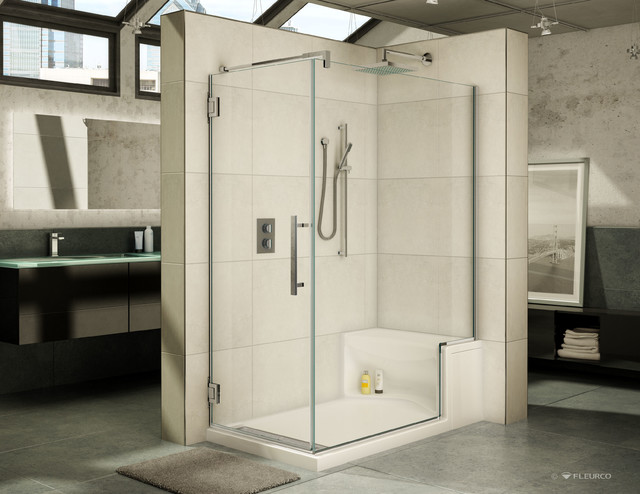 60 X 32 High End Acrylic Shower Base And Bench Seat With A Frameless 