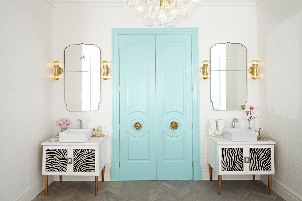 Design ideas for a shabby-chic style bathroom in Other.