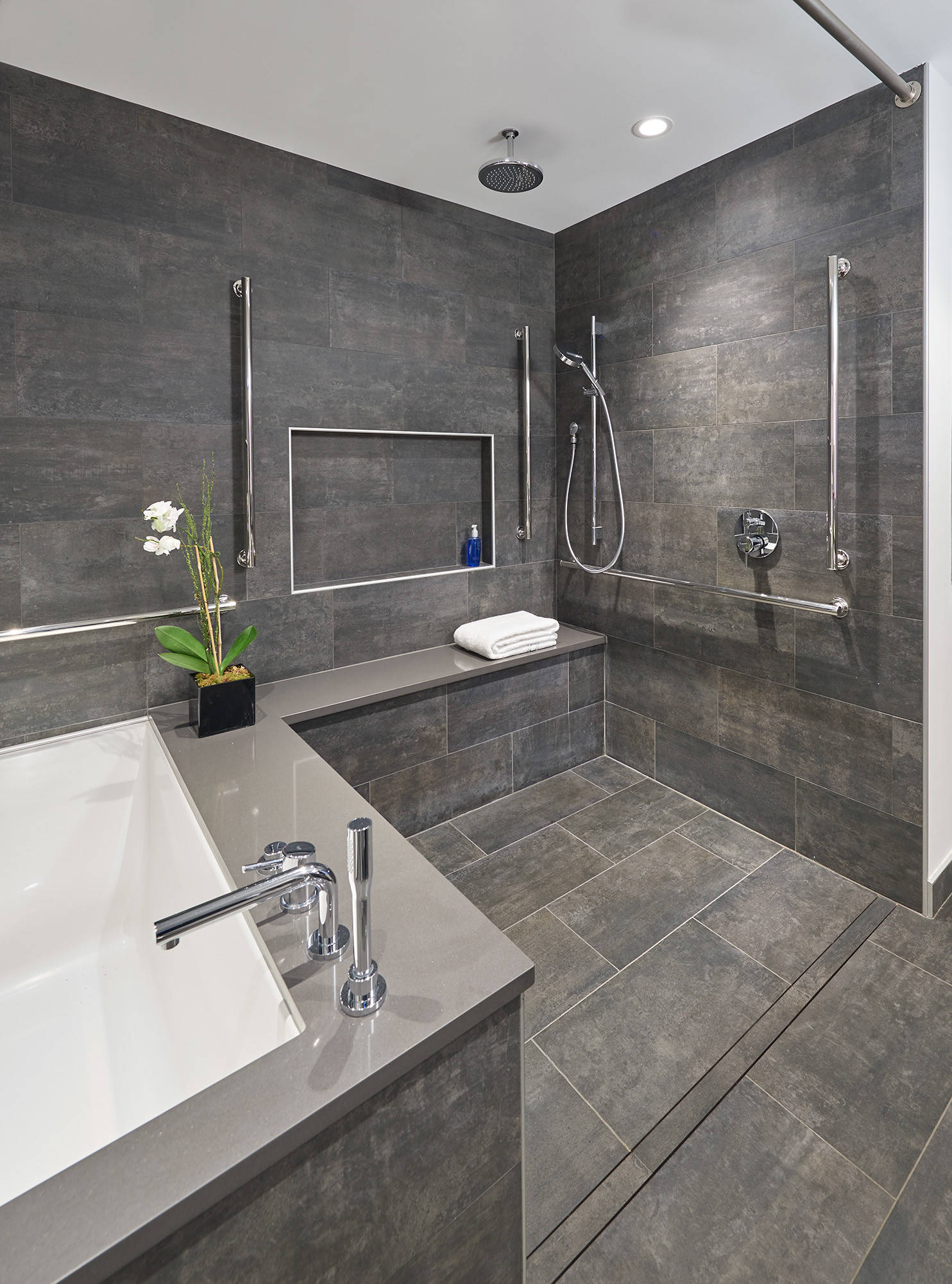 75 Modern Gray Tile Bathroom Ideas You'Ll Love - May, 2023 | Houzz