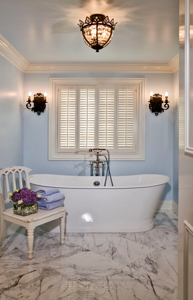 Inspiration for a classic bathroom in Orange County with a freestanding bath.