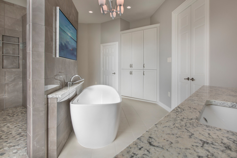 A Unique Master Bathroom gets a Spa-Like Renovation - Transitional ...