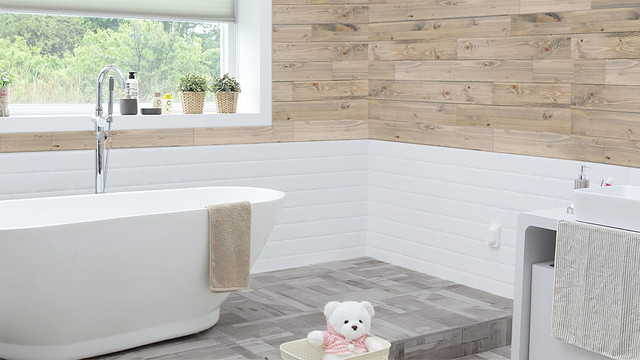 Accent Wall Panels - Rustic - Bathroom - by Creative Entryways | Houzz UK