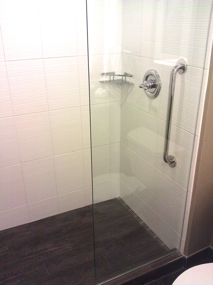 Accessible Shower with Custom Tile and ProLine Drain Modern