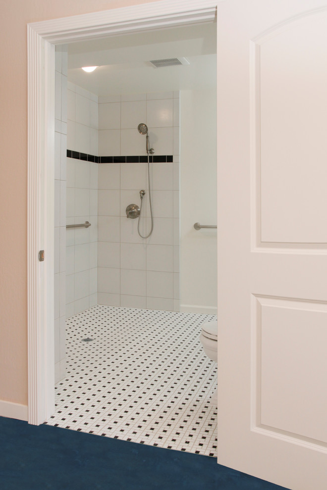 ADA Compliant Bathroom With Wheelchair Accessible Shower Contemporary