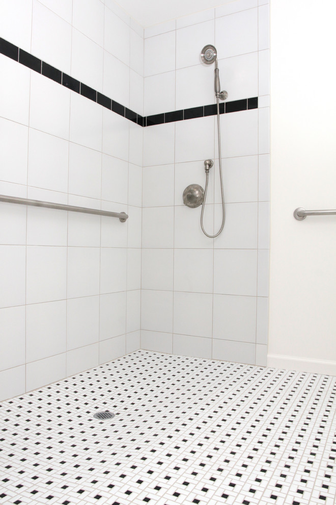 ADA Compliant Bathroom With Wheelchair Accessible Shower - Contemporary