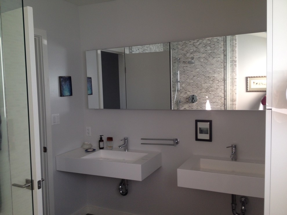 ADM Bathroom Rectangular Wall Mounted Sink, White, 39" DW110 (39 x