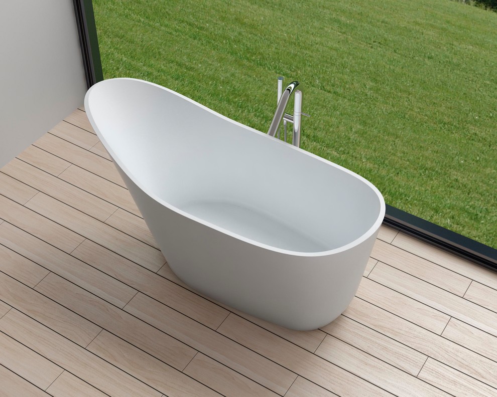 ADM Bathroom Slippered Freestanding Bathtub, White, 66.9" SW112 (67