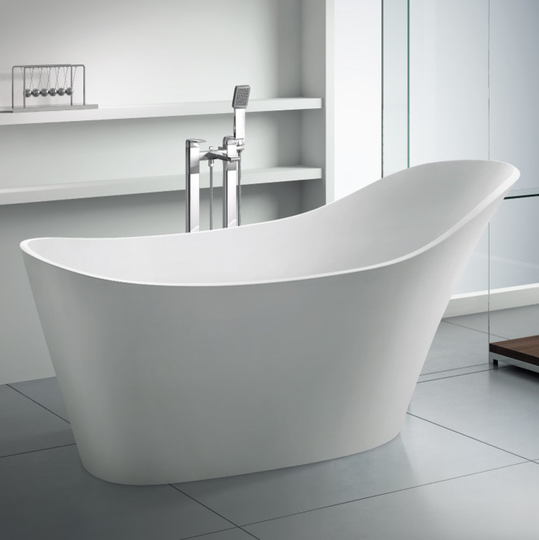 ADM Bathroom Slippered Freestanding Bathtub, White, 66.9" SW112 (67