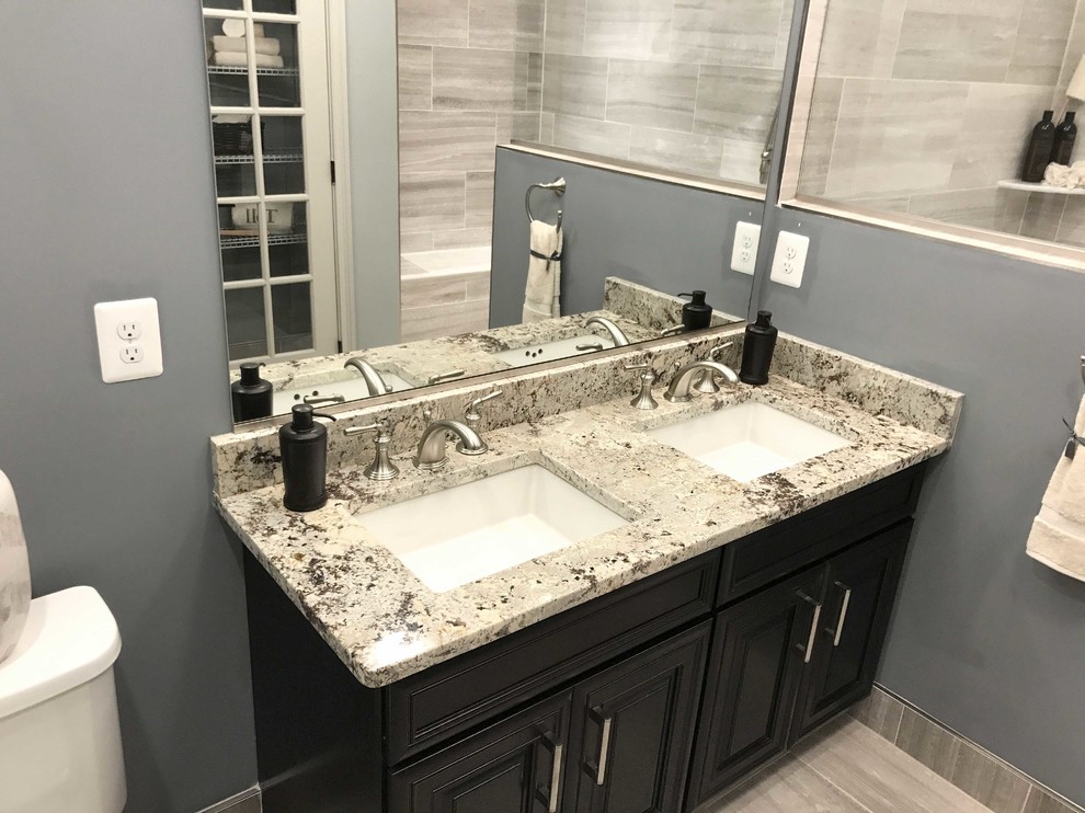 Alaska White Granite Contemporary Bathroom DC Metro by Sky