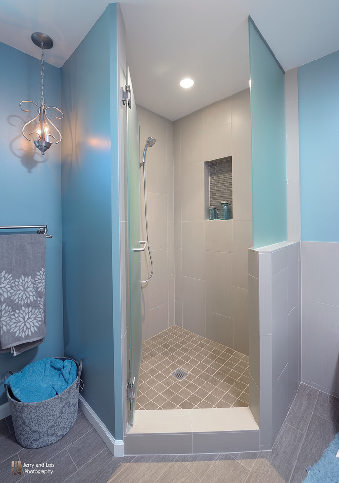 Example of a beach style bathroom design in Seattle