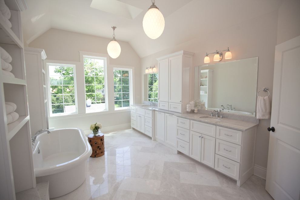 All White Master Bath Contemporary Bathroom Chicago by Meyer