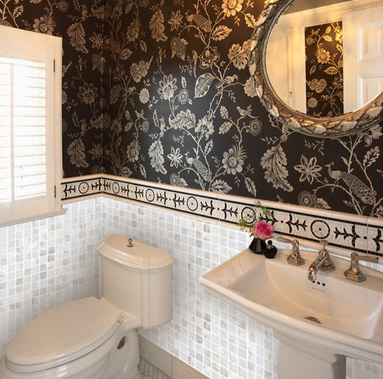 Amazing backsplash with Mother of pearl tile PEM0035 Modern Bathroom San Diego by
