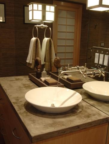 Example of a zen bathroom design in Dallas