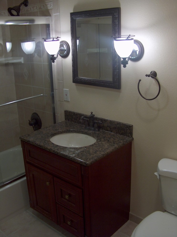 Anaheim Rimless Shower Doors and Tile Coving Traditional Bathroom