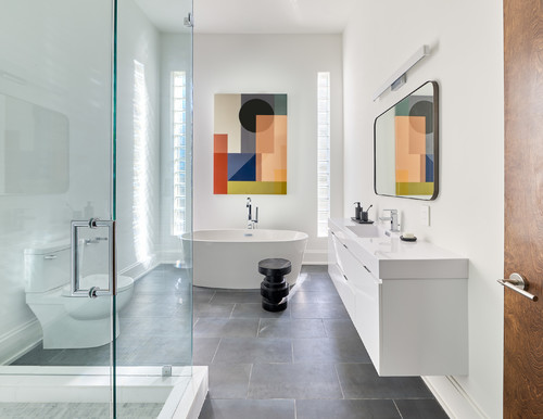 Contemporary Charm: Elevate Bathrooms with Colorful Digital Wall Art