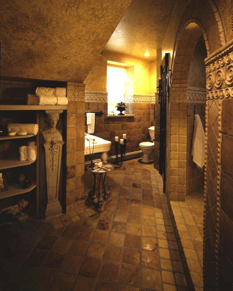 Bathroom in Portland with terracotta flooring.