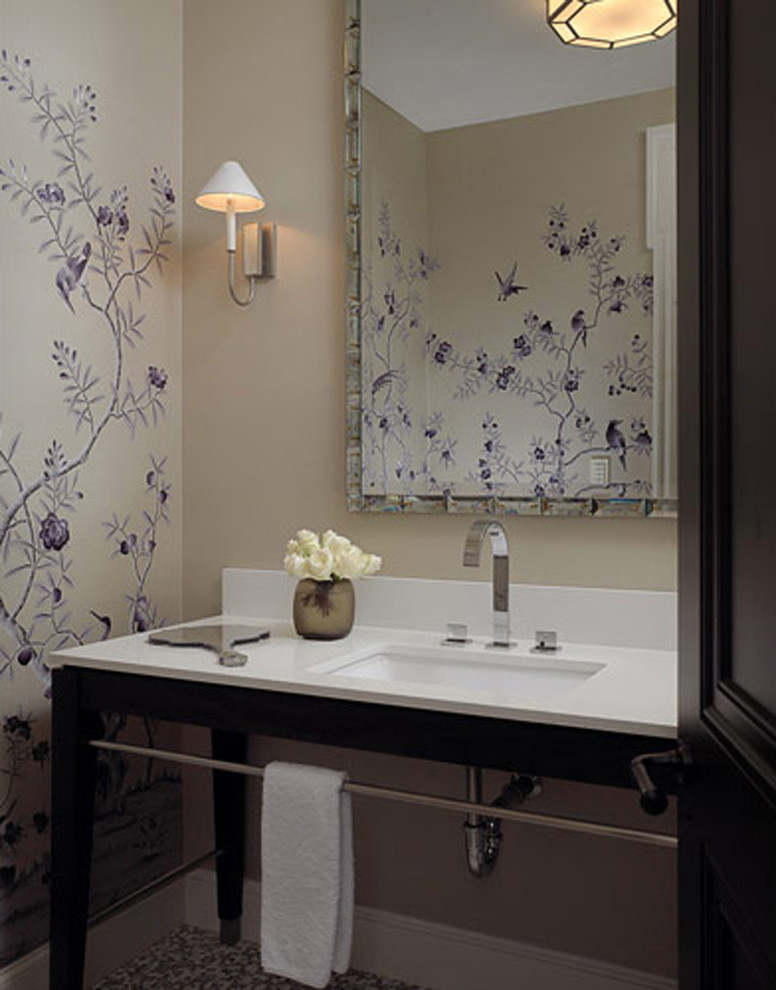 Идея дизайна: ванная комната среднего размера в современном стиле с душевой кабиной