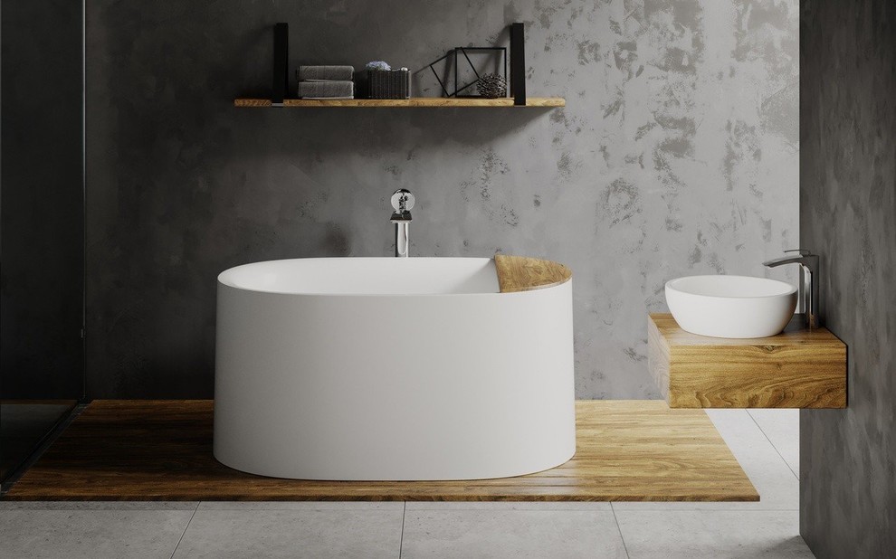 Foto di una piccola stanza da bagno padronale moderna con vasca freestanding