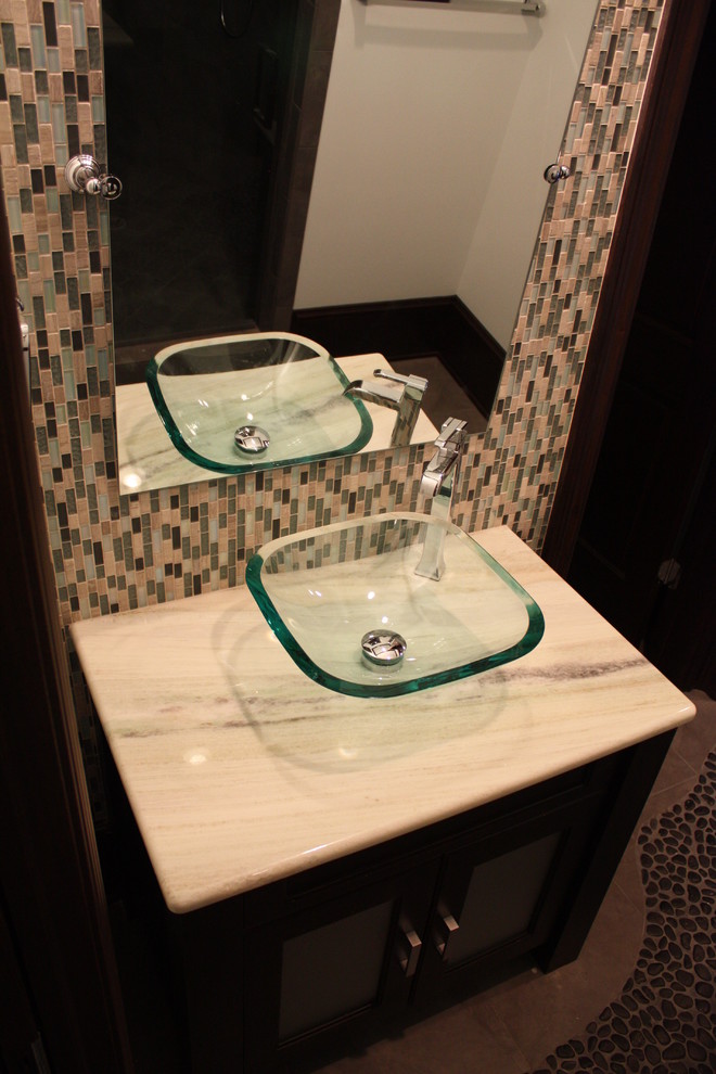 Example of a trendy bathroom design in Charlotte