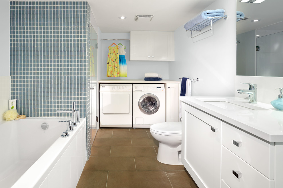 Armadale Project Basement Bathroom Laundry Room Contemporary Toronto By Xtc Design Incorporated Houzz - Bathroom Laundry Room Designs