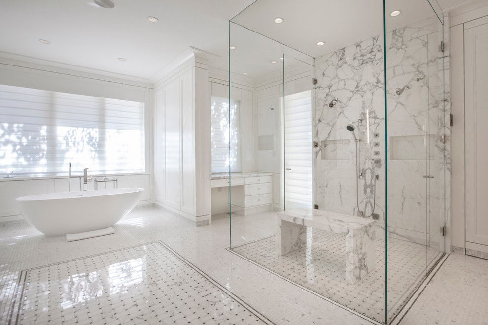 Aspen / Contemporary / Carrera Marble - Contemporary - Bathroom - Denver -  by Specialized Tileworks inc. | Houzz
