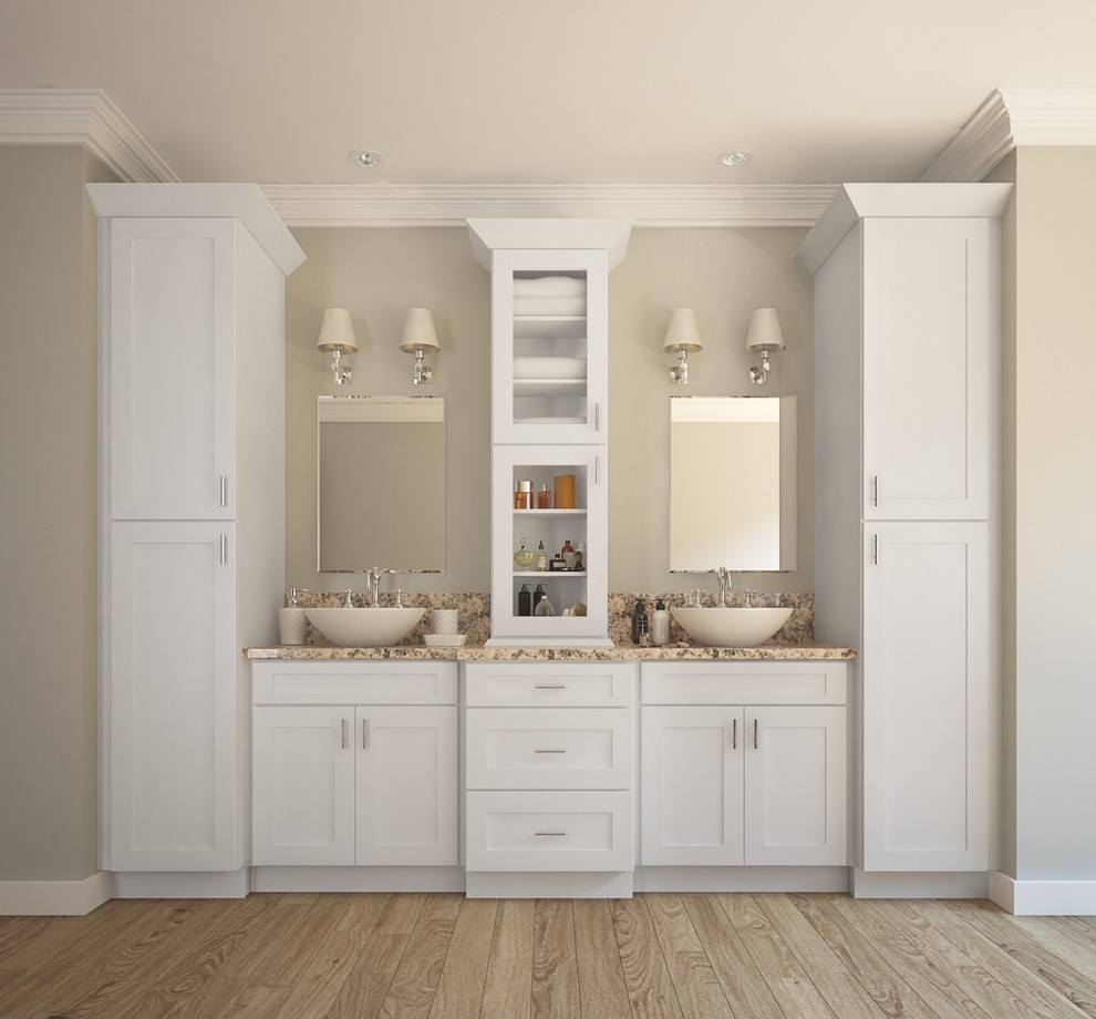 Aspen White Shaker Bathroom Vanity Craftsman Bathroom New York