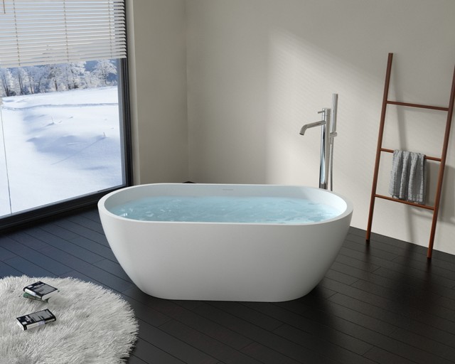 Available Bathtubs Freestanding Stone Resin Glossy or Matte