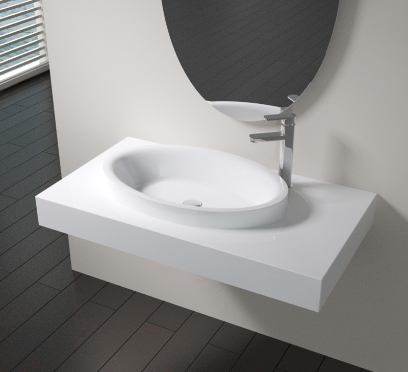 Badeloft Sinks Wall Mounted Stone Resin Modern Bathroom San
